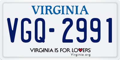VA license plate VGQ2991
