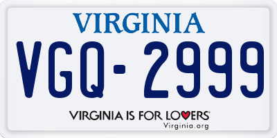 VA license plate VGQ2999
