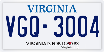 VA license plate VGQ3004