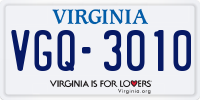 VA license plate VGQ3010