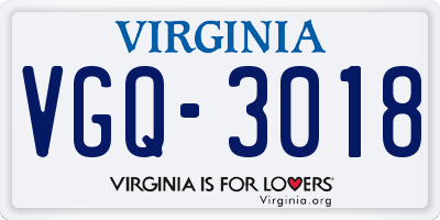 VA license plate VGQ3018