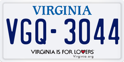 VA license plate VGQ3044