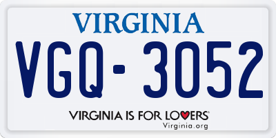 VA license plate VGQ3052