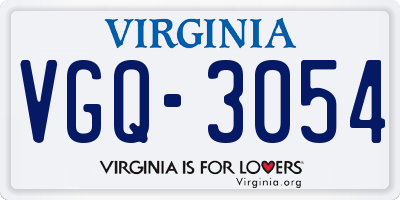 VA license plate VGQ3054