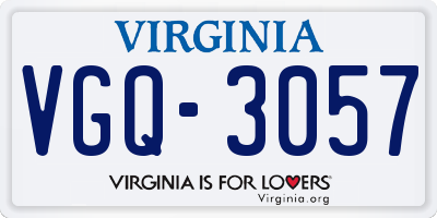 VA license plate VGQ3057