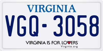 VA license plate VGQ3058