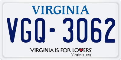 VA license plate VGQ3062