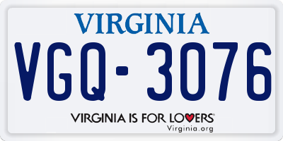 VA license plate VGQ3076