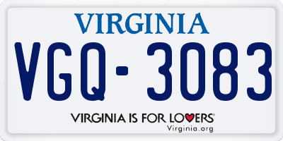 VA license plate VGQ3083