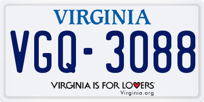 VA license plate VGQ3088