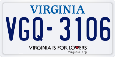 VA license plate VGQ3106