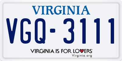 VA license plate VGQ3111