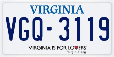 VA license plate VGQ3119