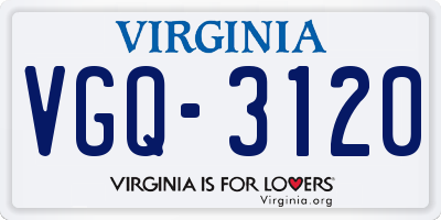 VA license plate VGQ3120