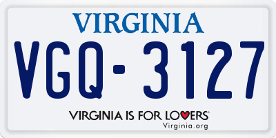 VA license plate VGQ3127
