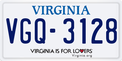 VA license plate VGQ3128