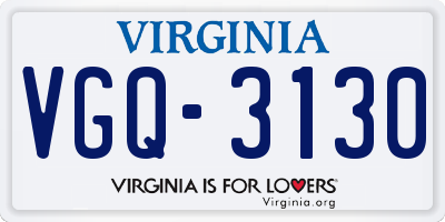 VA license plate VGQ3130