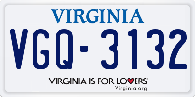 VA license plate VGQ3132