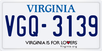 VA license plate VGQ3139