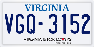 VA license plate VGQ3152