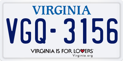 VA license plate VGQ3156