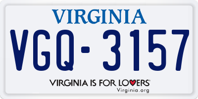 VA license plate VGQ3157