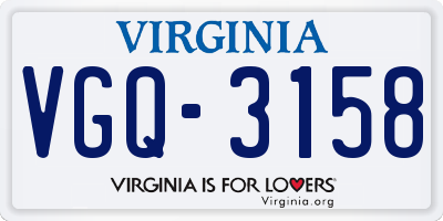 VA license plate VGQ3158