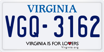 VA license plate VGQ3162