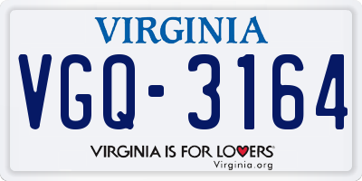 VA license plate VGQ3164