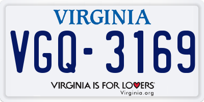 VA license plate VGQ3169