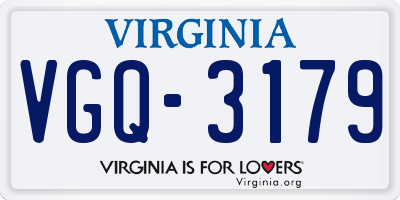 VA license plate VGQ3179