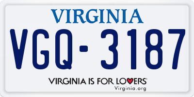 VA license plate VGQ3187
