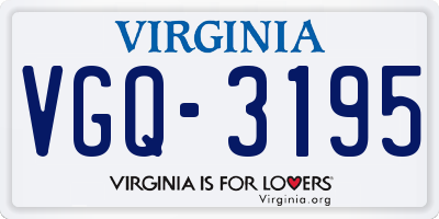 VA license plate VGQ3195