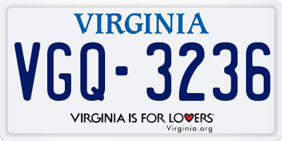 VA license plate VGQ3236