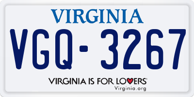 VA license plate VGQ3267