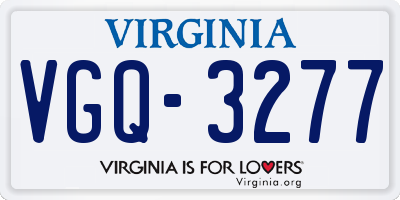 VA license plate VGQ3277