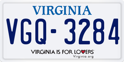 VA license plate VGQ3284