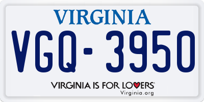 VA license plate VGQ3950