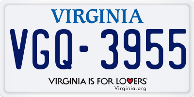 VA license plate VGQ3955
