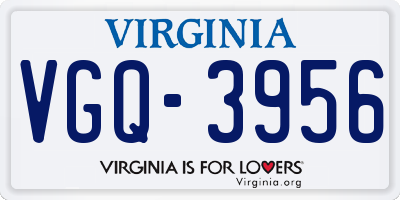 VA license plate VGQ3956