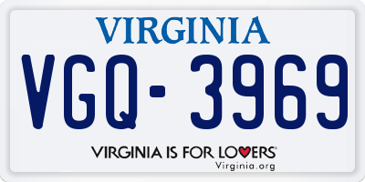 VA license plate VGQ3969