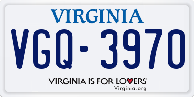 VA license plate VGQ3970