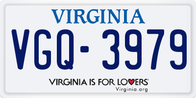 VA license plate VGQ3979