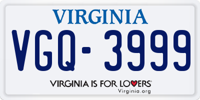 VA license plate VGQ3999
