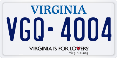 VA license plate VGQ4004