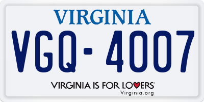 VA license plate VGQ4007