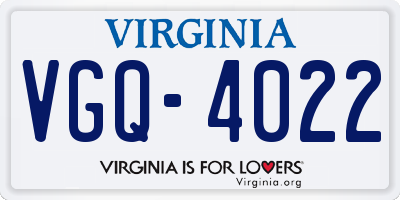 VA license plate VGQ4022