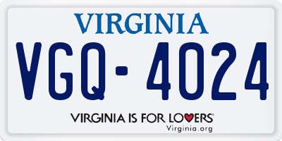VA license plate VGQ4024