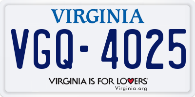 VA license plate VGQ4025
