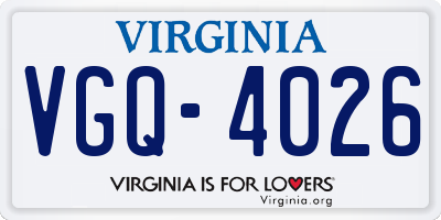 VA license plate VGQ4026
